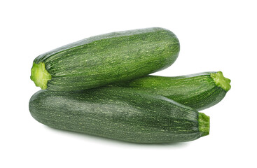 Heap of zucchini isolated on white background.