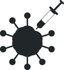 Covid 19 vaccination complete icon, corona vaccination has done vector 