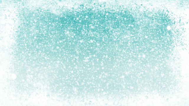Christmas snow illustration with icy grungy window texture. Also available as an animation - search for 197519386 in Videos. Snow falling against light blue sky background with white border.