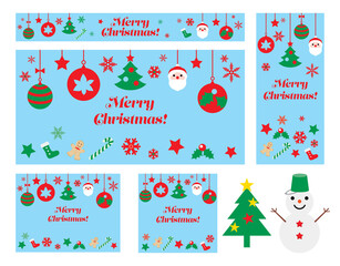 クリスマスのフレームデザインのセット