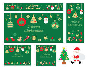 クリスマスのフレームデザインのセット