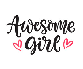 Awesome Girl hand lettering
