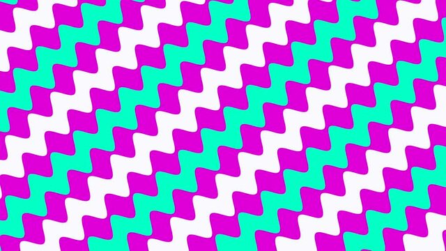 Purple and blue zig zag pattern with morphing shadows. Seamless loop motion background.