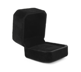 Open black ring box isolated on white