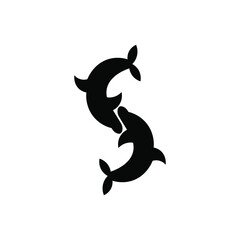 Illustration design of a dancing dolphin, this design is suitable for printing in various media or as your company logo, this design looks simple and easy to understand for those who see it.