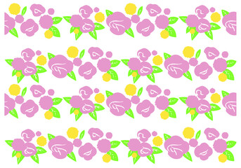Fototapeta na wymiar Spring flowers print. Pink floral pattern. Plant design for fabric, cloth design, covers, wallpapers, print, gift wrap, and scrapbooking