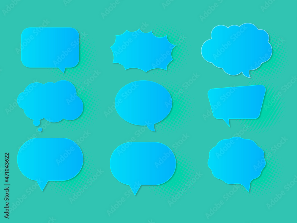 Poster speech bubble icon set. talk bubble. cloud speech bubbles collection. chat message bubbles vector ic