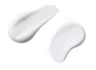 Cosmetic cream texture. Cream smear swatch, vector. Moisturizer lotion stroke, creamy sample set. Smooth facial blush base, gloss concealer foundation, facial care treatment
