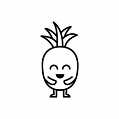 Cute Line Pineapple Illustration