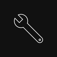 Wrench icon vector on grey background