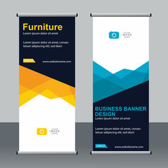 Abstract banner roll up set, standee banner template, Modern banner design.