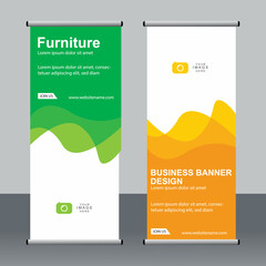 Abstract banner roll up set, standee banner template, Modern banner design.