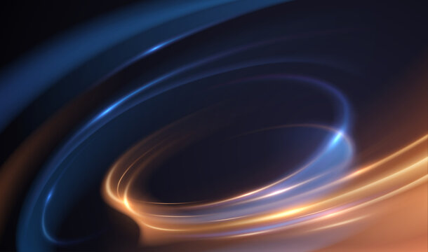 Abstract Blue And Gold Motion Lines Effect Background