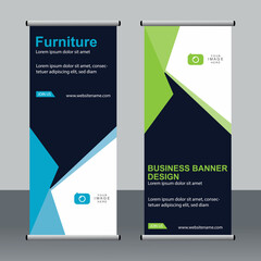 Abstract banner roll up set, standee banner template, Modern banner design.