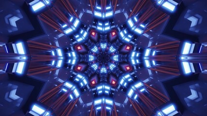 3d illustration of 4K UHD geometric sci fi tunnel