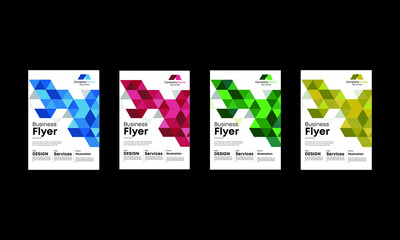 Minimal Corporate Geometric Flyer Template, New Year Flyer, with 4 colors