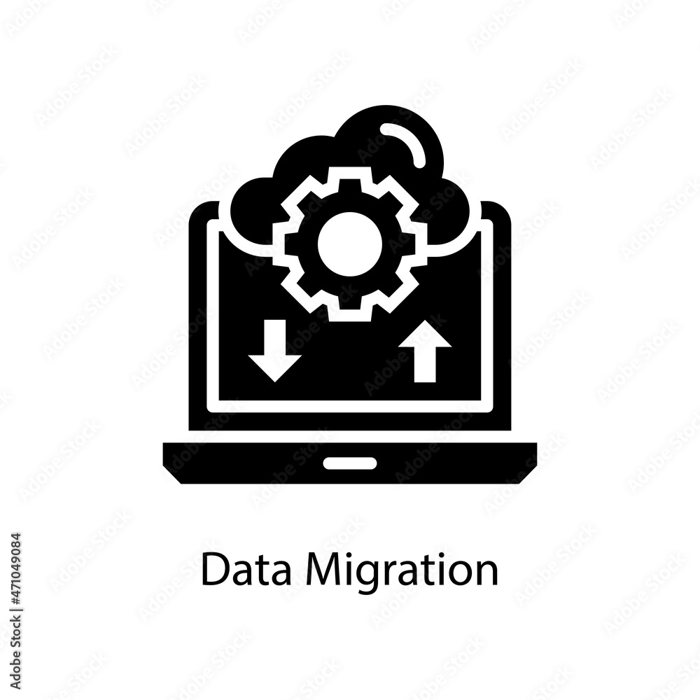 Poster Data Migration vector Solid Icon Design illustration. Web And Mobile Application Symbol on White background EPS 10 File
