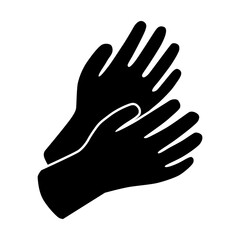 Glove icon. Protection for hands for working in the garden, cleaning and medical purposes. Vector illustration isolated on white background for design and web.