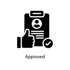Approved vector Solid Icon Design illustration. Web And Mobile Application Symbol on White background EPS 10 File