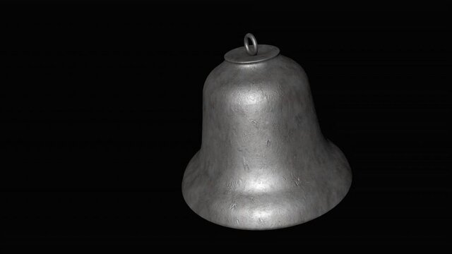Silver Old Bell On Alpha Channel, Loop