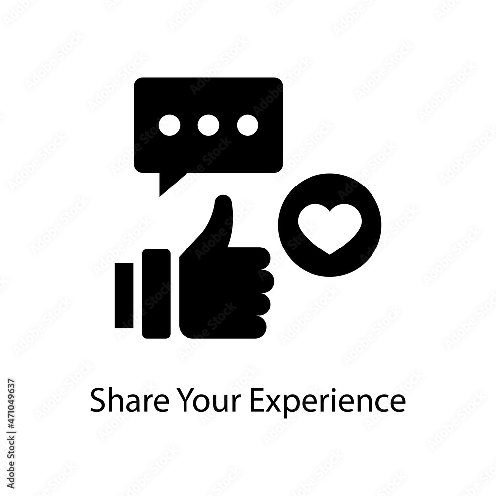 Poster share your experience vector solid icon design illustration. web and mobile application symbol on wh