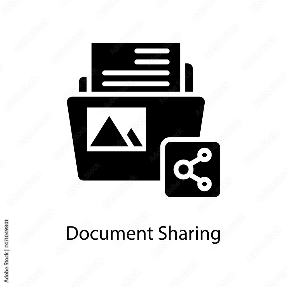 Poster document sharing vector solid icon design illustration. web and mobile application symbol on white b