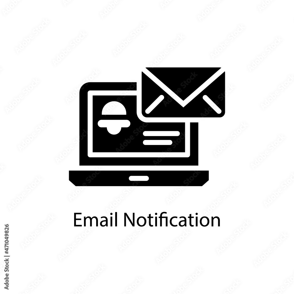 Poster email notification vector solid icon design illustration. web and mobile application symbol on white