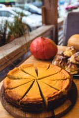 Homemade Delicious Pumpkin Pie made for Thanksgiving