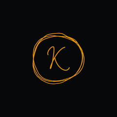 Initial letter K signature handwritten elegant logo design template vector. Signature luxury logo design template.