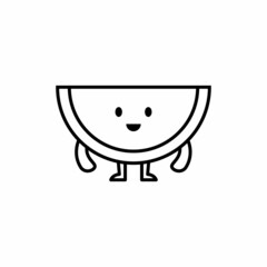 Cute Line Watermelon Illustration