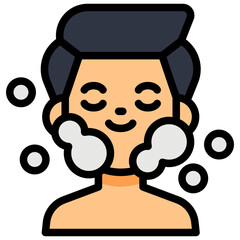 face filled outline icon