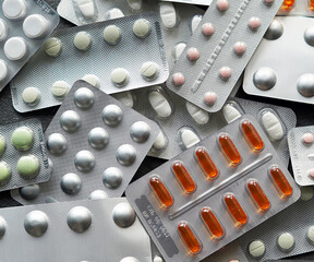 Blister pack with medicines.