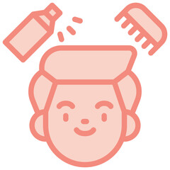 haircut two tone icon