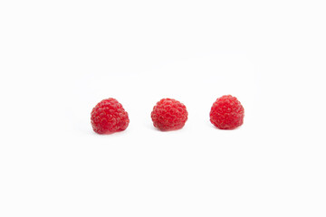 Ripe raspberry berry on a white isolated background. blur, Soft focus, selective focus. 