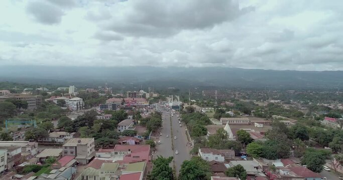 Moshi town - Kilimanjaro from above