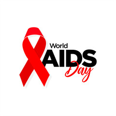 Beautiful Template Design for World AIDS Day. AIDS Awareness Campaign. Red Ribbon - AIDS Icon Illustration.