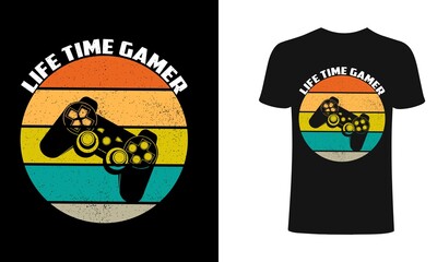Life time gamer T shirt design, vector, element, apparel, template, typography, vintage, eps 10,gamer t shirt. 
