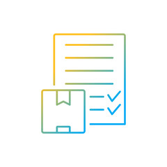 International delivery bill of landing document gradient linear vector icon. Cargo carriage contract. Orders shipping. Thin line color symbol. Modern style pictogram. Vector isolated outline drawing