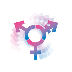 transgender symbol with third gender icon