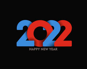 Happy New Year 2022 Text Typography Design Patter, Vector illustration.