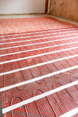 Process of instalation of electric underfloor heating mats