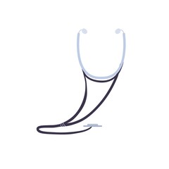 Cartoon vector flat medical device stethoscope isolated on empty background-disease prevention,diagnostics,medical treatment and therapy concept,web site banner ad design