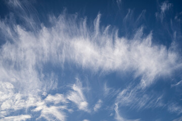 The sky is full of beautiful white clouds. for background