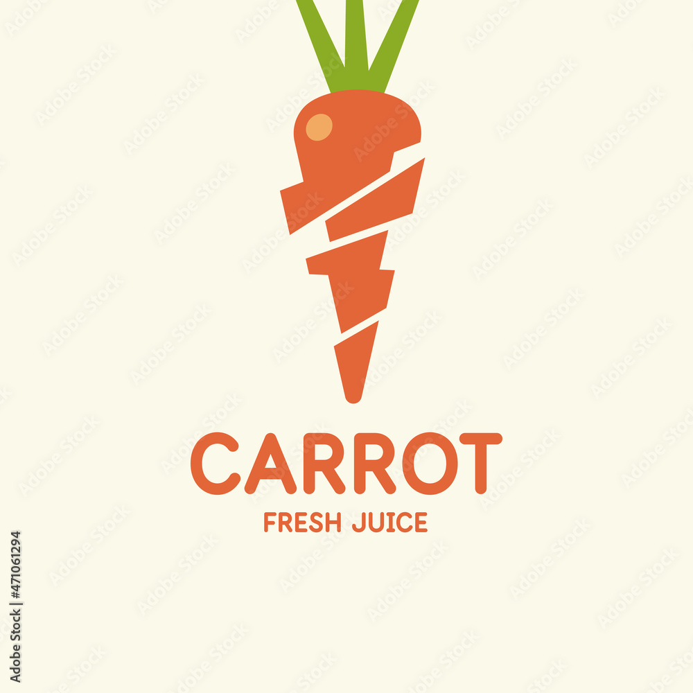 Poster illustration of a carrot in a flat style. isolated image on a background. vector icon.