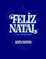 Fototapeta premium Cartão Feliz Natal e Próspero Ano Novo