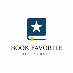 logo book and star for education logo isolated on White Background.