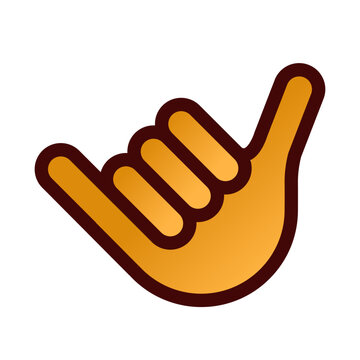 shaka hang loose surf up hand sign vector logo icon clipart