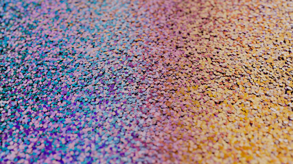 Abstract color confetti background. Fashion sparkling glitter. 3d rendering