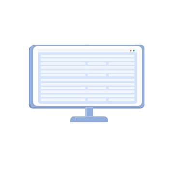 Vector flat cartoon computer monitor isolated on empty background-electronic equipment,home appliances and modern digital technologies concept,web site banner ad design