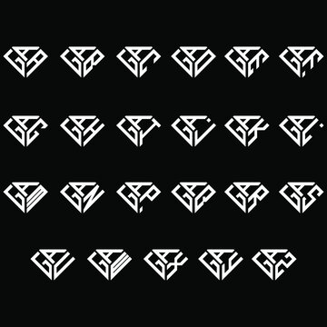 AGA to AGZ letter logo creative design, Multiple triple letter logo design